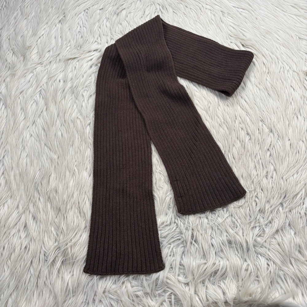 Zara Man Brown Ribbed Skinny Scarf Indy Sleaze Preppy Y2K